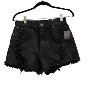 NWT Fashion Nova Women's Jacqueline Distressed High Rise Shorts Size 3 (Small)